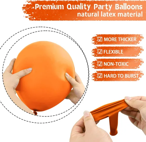 Miniatura 4 de Globos naranjas – 70 unidades de 12 pulgadas naranja quemado para otoño, baby shower, cumpleaños, Halloween, decoraciones de Navidad