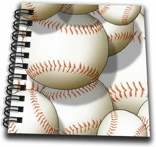 3dRose Patrón de béisbol - Mini bloc de notas, 4 por 4 pulgadas (db_63046_3)