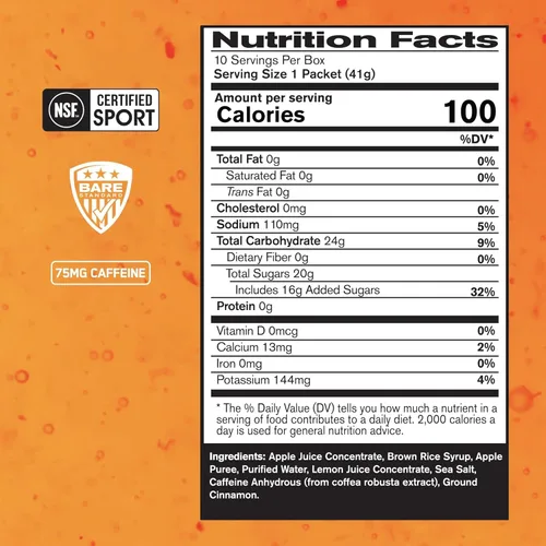 BARE PERFORMANCE NUTRITION, BPN Go Gel Endurance, 0.94 onzas de carbohidratos y 100 calorías por paquete, vegano + gel para correr sin gluten, 10