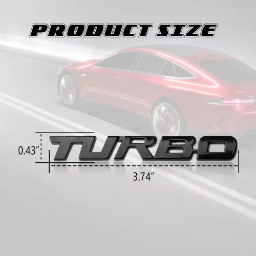 Miniatura 2 de Emblema de Coche Turbo, Insignia Turbo de Metal 3D para Guardabarros Lateral del Cuerpo del Auto y Maletero, Calcomanía Adhesiva de Decoración