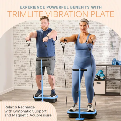 Miniatura 2 de Lifepro TrimLite Vibration Plate with Handle — Vibration Plate Exercise Machine with 99 Speed Levels, Bluetooth & Magnetic Acupoints — Whole Body