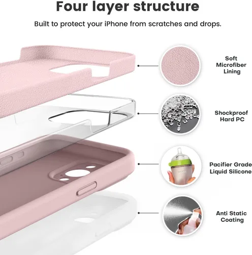 Miniatura 2 de Vooii Funda compatible con iPhone 15 Pro, silicona líquida Defender mejorada, [protección mejorada de la cámara]