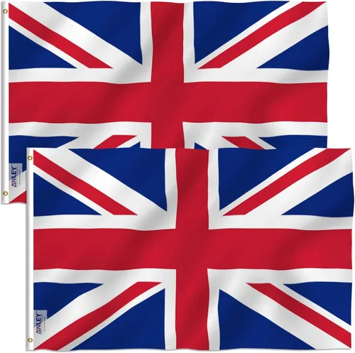 Miniatura 10 de Anley Fly Breeze - Bandera británica de Reino Unido de 3 x 5 pies, colores vivos y a prueba de decoloración, cabecera de lona y doble costura