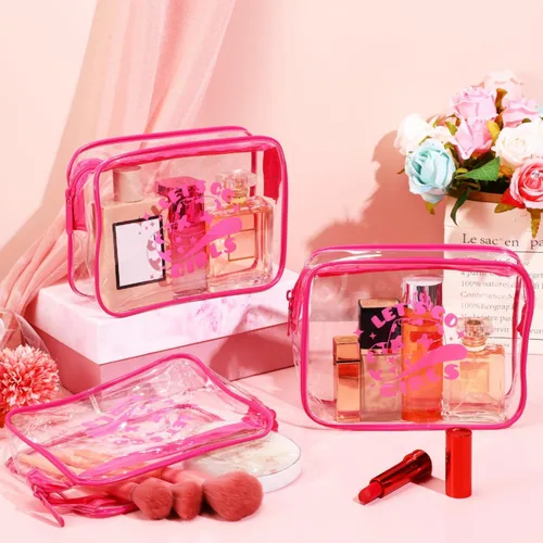 Miniatura 6 de Aliceset 6 piezas de recuerdos de fiesta de vaquera para niñas, bolsa de maquillaje transparente con cremallera, bolsa de aseo para despedida
