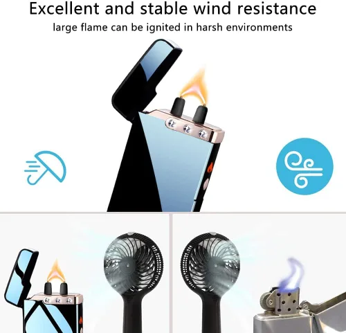 Miniatura 2 de GADATOP Encendedor de Plasma de Arco de Llama, Encendedores Eléctricos, Encendedores Eléctricos Recargables USB a Prueba de Viento e Impermeables