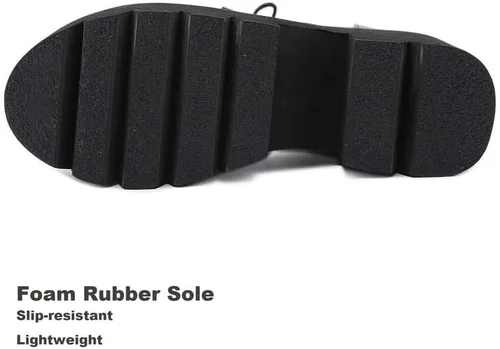 Miniatura 5 de Starella Botines góticos de plataforma para mujer, tacón de bloque, con cordones, botines de motocicleta de combate con cadena
