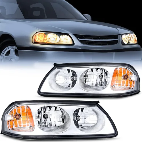 Miniatura 8 de Nilight Conjunto de faros compatible con 2000 2001 2002 2003 2004 2005 Chevy Impala Faro de repuesto con carcasa negra y reflector ámbar