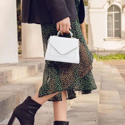 Miniatura 3 de FAMYPAL Bolsos cruzados de cocodrilo para mujer, bolso pequeño de moda para teléfono, bolso de mano con asa superior para mujer