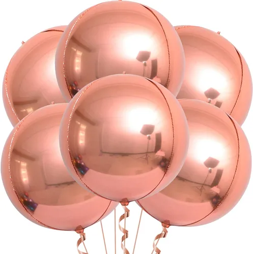 Miniatura 45 de KatchOn, Globos de papel aluminio de color rosa claro, 22 pulgadas, paquete de 6 unidades, globos de Mylar rosa claro para decoraciones de Navidad
