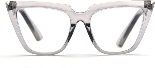 Miniatura 14 de ZUVGEES Gafas de lectura elegantes de gran tamaño con bloqueo de luz azul CatEye para mujer, marcos de anteojos grandes, lentes grandes, lectores