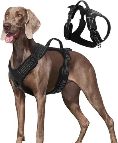 Miniatura 2 de Arnés para perro sin tirones con asa, chaleco táctico reflectante ajustable para perros medianos y grandes, chaleco acolchado de ajuste cómodo
