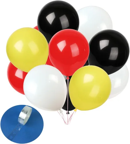Miniatura 10 de TNWBA Paquete de 60 globos de látex de 12 pulgadas, color negro, amarillo, naranja, para cumpleaños, bodas, baby shower, decoración de fiesta