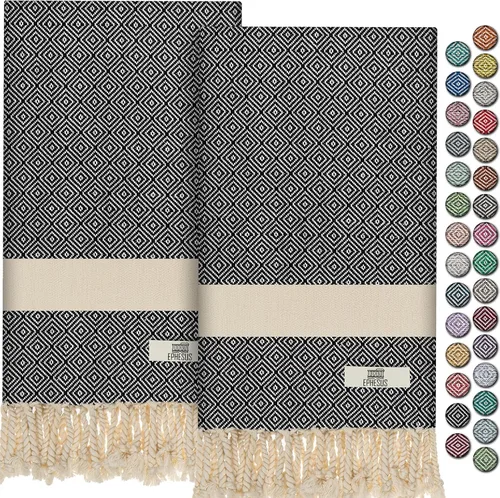 Miniatura 19 de EPHESUS TOWELS Toallas de Mano - Juego de 2 18" x 30" - Toalla de Mano Turca Decorativa para Baño, Cocina, Invitados, Cara, Cabello, Té, Paño
