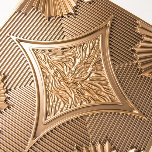 Miniatura 9 de Art3d Azulejos de techo colgantes de 24 x 24 pulgadas en bronce (paquete de 12, 48 pies cuadrados), paneles de revestimiento 3D adhesivos de 2 x 2