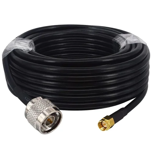 Miniatura 9 de Paquete de 2 cables SMA macho a N macho RG58 de 1.64 pies tipo SMA a N, cable coaxial de puente de antena coaxial de pérdida ultrabaja, 50 ohmios