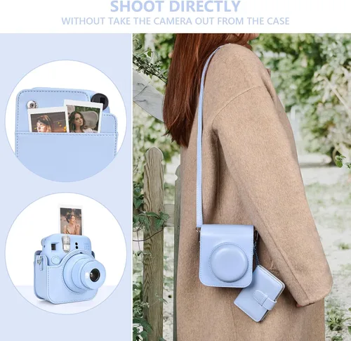 Miniatura 4 de Fuji Mini 12 - Funda para cámara y álbum de fotos, funda protectora de cuero compatible con cámara instantánea Instax Mini 12 con álbum de fotos