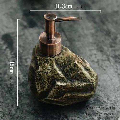 Miniatura 2 de Soap Dispenser Soap Dispenser Bottles Creative Ceramic Retro Stone Shampoo Soap Liquid Shower Gel Dispenser Soap Dispenser Lotion Bottle