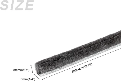 Miniatura 2 de METALLIXITY Burlete de cepillo (1/4 pulgadas x 5/16 x 19.7 pies), ranura para tarjetas, tira de cepillo para puerta, ranura para puerta, ventana
