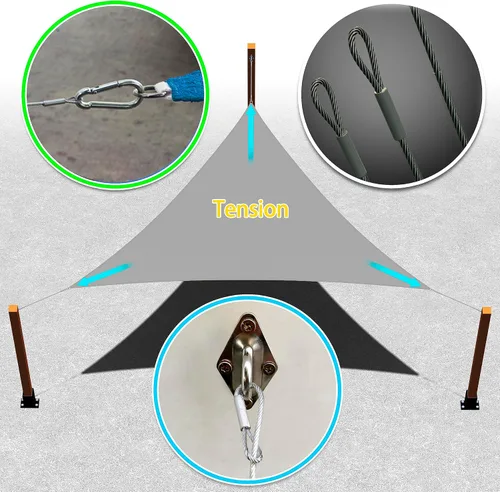 Miniatura 5 de Royal Shade Kit de herrajes de 10 pulgadas para toldo triangular de acero inoxidable de grado militar 316