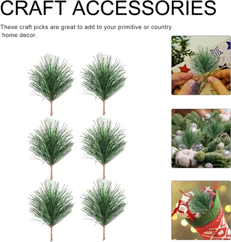 Miniatura 9 de MAGICLULU 24 ramas de pino artificial, púas de pino de vegetación falsa, ramas de cedro sintético para decoraciones de guirnalda de Navidad