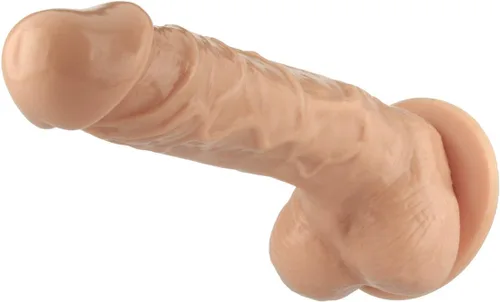 Miniatura 5 de Pene de silicona realista de 8 pulgadas con ventosa, consolador, Piel, 1, 1 Carne