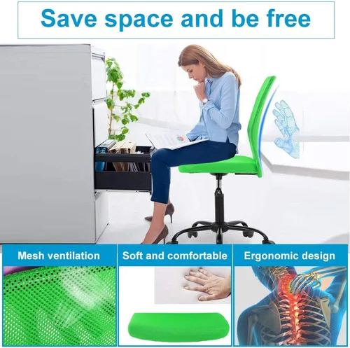 Miniatura 4 de Silla de escritorio ergonómica con respaldo medio, silla de oficina, para oficina en casa, silla de oficina moderna, sin apoya brazos, silla