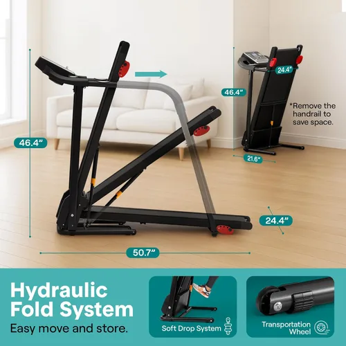Miniatura 5 de SereneLife Máquina de ejercicios eléctrica plegable para caminadora – Entrenador de fitness digital compacto inteligente con sincronización