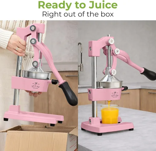 Miniatura 3 de Zulay Kitchen Exprimidor de hierro fundido, exprimidor manual resistente con coladores desmontables para una fácil limpieza, prensa de jugo