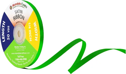 Miniatura 118 de Mandala Crafts Cinta de satén verde manzana para manualidades, cintas de tela de 1.5 pulgadas de ancho de 50 yardas para envolver regalos, ramos