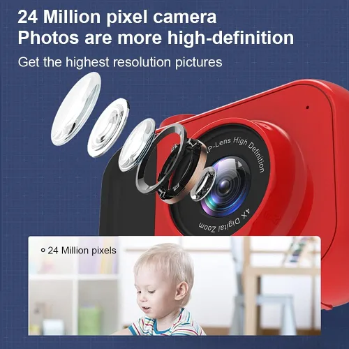 Miniatura 2 de SLuB Cámara para niños, juguetes de cámara para niños, mini cámara digital para niños, cámaras de juguete para niños y niñas, con tarjeta SD 32G