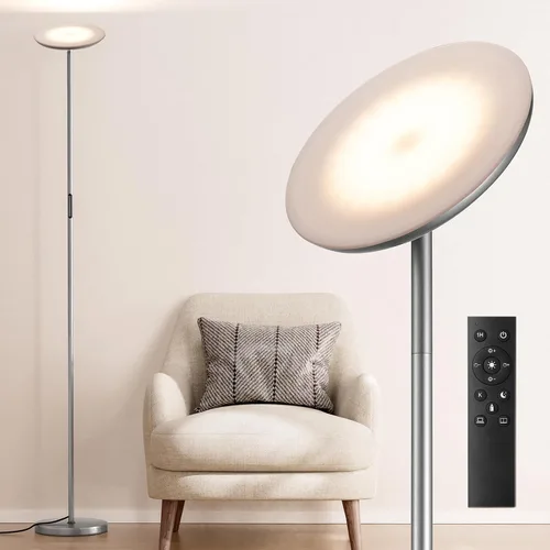 Miniatura 10 de Lámpara de pie LED moderna - Control remoto y táctil, lámpara de pie tipo antorcha de 40 W/2400 lm, completamente regulable, 3 temperaturas