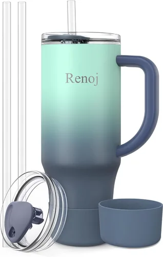 Miniatura 8 de Renoj FlexSlide White - Taza aislada 100% resistente a derrames, para café helado y bebidas calientes, se adapta al portavasos del automóvil, regalo