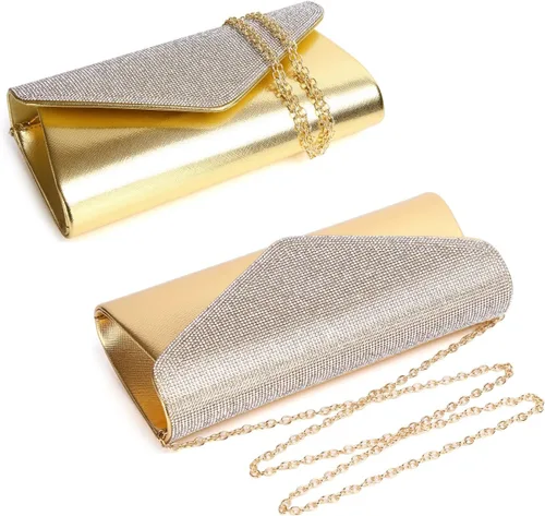 Miniatura 5 de Bolso de mano brillante para mujer, bolso de noche con cristales de estrás, bolso de noche con purpurina brillante para mujer, boda, fiesta, baile