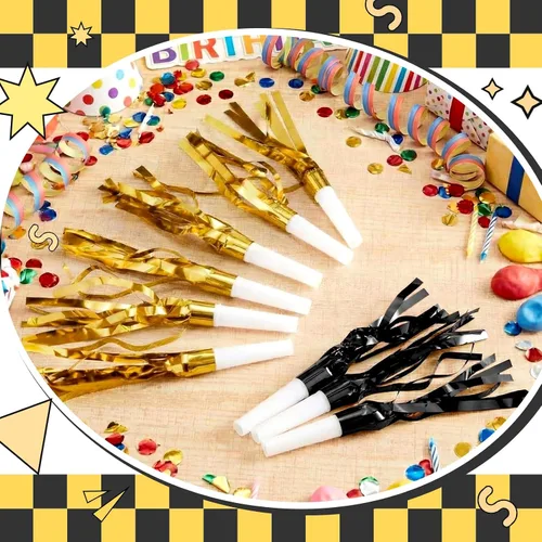 Miniatura 4 de Deekin 200 unidades de sopladores de fiesta que hacen ruido, cuernos, sopladores de ruido para Halloween, Navidad, cumpleaños, deportes, Año Nuevo