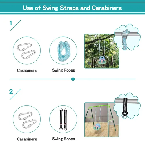 Miniatura 5 de RedSwing Asiento de columpio 3 en 1 para bebé, columpios para niños pequeños, antideslizantes, cómodos y seguros, desmontable para bebés y Azul