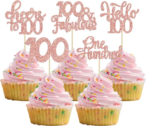Miniatura 10 de 30 piezas Adornos para pastel de cumpleaños de 6 años, seis brillos, hola 6, púas para cupcakes, felicitaciones a los 6 años, decoraciones