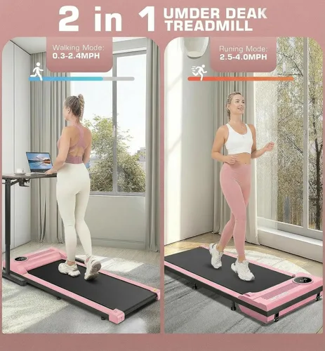 Miniatura 5 de ANCHEER Almohadillas de caminar, caminadora plegable 2 en 1 para debajo del escritorio de 2.5HP, máquina compacta para correr con control remoto