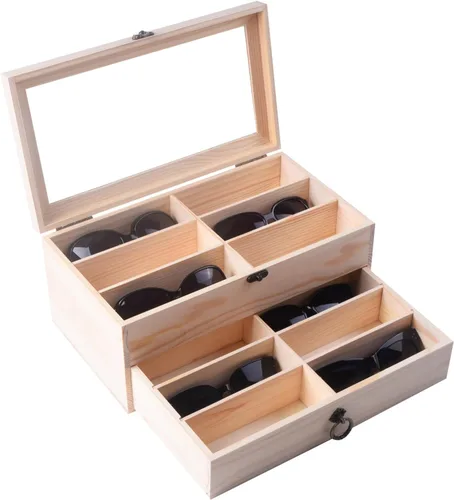 Miniatura 42 de AUTOARK AW-023 - Organizador de cuero para guardar lentes de sol, 12 piezas, color negro, AW-023