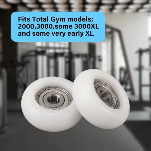 Miniatura 4 de Juego de 4 rodillos mejorado, ruedas de repuesto para gimnasio, reemplazo de ruedas de gimnasio 2000, 3000, 3000XL y algunos ruedas de gimnasio XL