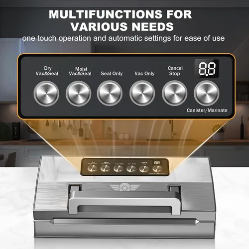 Miniatura 2 de Máquina Selladora al Vacío de Alimentos de Precisión, Sistema de Sellado al Vacío Completamente Automático POWOT, Saver de Alimentos al Vacío Pro