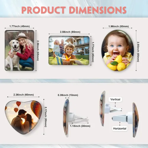 Miniatura 2 de Clip de ventilación de aromaterapia personalizado con tu texto fotográfico, ambientador de aire de cristal personalizado, purificador de aire