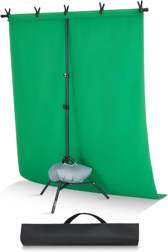 VEVOR Soporte de telón de fondo, 5 x 6.5 pies, kit de soporte de fondo ajustable para fotos, soporte de fondo portátil con 3 barras transversales,