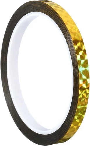 Miniatura 6 de PATIKIL Cinta prisma de 0.2 pulgadas x 55 yardas, adhesivo reflectante holográfico metalizado para detallar decoración de pared, arte de decoración