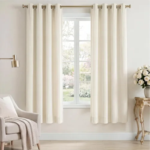 Miniatura 31 de StangH Cortinas de Terciopelo Grueso Sólido - Juego de Tratamiento de Ventanas con Oscurecimiento Moderado para Dormitorio, Cortinas/Cortinajes