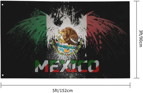 Miniatura 6 de Bandera de la amistad de Estados Unidos y México de 3 x 5 pies, pancarta de jardín para interiores y exteriores, decoración perfecta México Amistad
