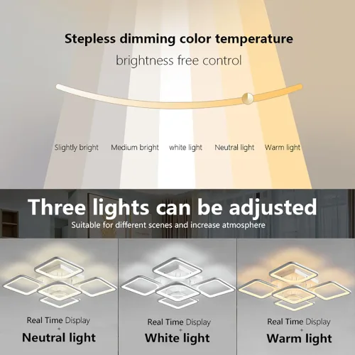 Miniatura 3 de Lámpara LED de techo regulable, 5 luces de techo de 23 pulgadas, montaje empotrado, lámpara de 80 W para sala de estar, dormitorio, cocina