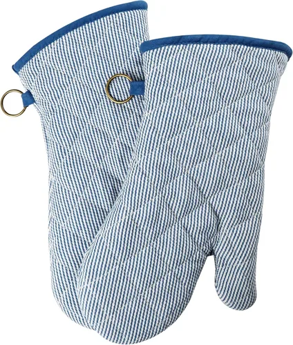 1 par de guantes de horno teñidos de hilo 100% algodón, resistentes al calor, guantes de 470 grados, para hombres y mujeres, para cocinar, hornear,