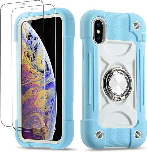 Miniatura 11 de Funda para iPhone Se3/iPhone Se2, iPhone 6/6S, iPhone 7/iPhone 8 de 4.7 pulgadas con soporte de anillo, con 2 protectores de pantalla resistentes