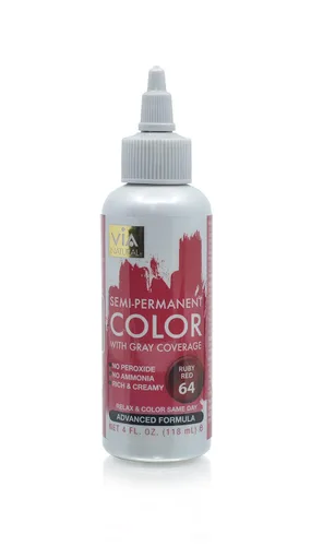 Via Natural Color de cabello semipermanente, 4 onzas, rojo rubí #64