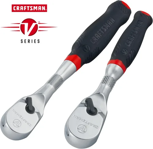 Miniatura 2 de CRAFTSMAN Trinquete serie V, accionamiento de 1/4 y 3/8 pulgadas, agarre cómodo, paquete de 2 (CMMT86502V) CMMT86502V